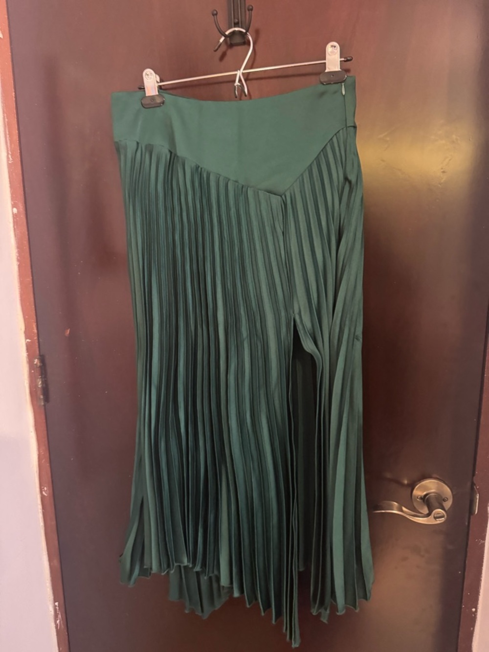 Lush Emerald Green Pleated Midi Skirt